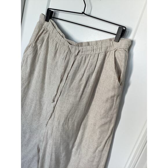 NWT American Eagle Women's Elastic Waist Drawstring Wide Leg Pants Beige Size XL - Picture 2 of 11